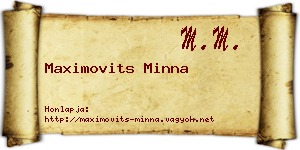 Maximovits Minna névjegykártya
